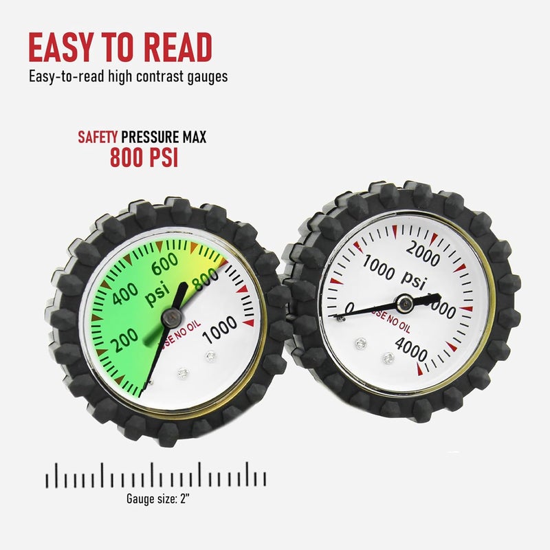 RX WELD Nitrogen Regulator with 0-1000 PSI CGA580 Inlet, Delivery Pressure Equipment Brass Inlet Outlet Connection Gauges with Refrigeration Hose - Image 5